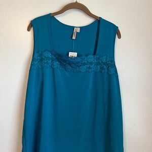 Susan Lawrence Teal Blue Sleeveless Top size 1X